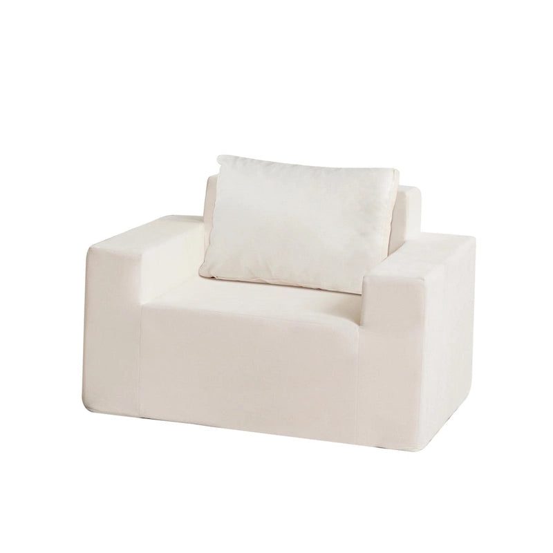 Fauteuil d'appoint moderne en mousse de 102 cm avec oreiller