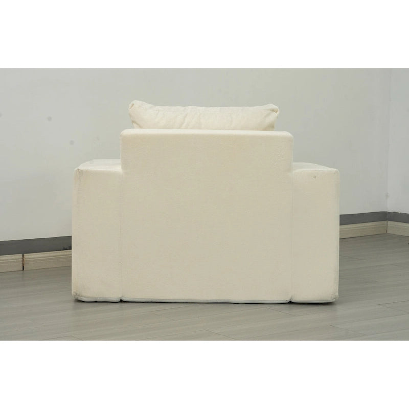 Fauteuil d'appoint moderne en mousse de 102 cm avec oreiller