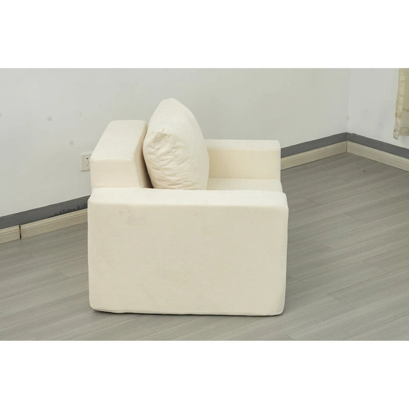 Fauteuil d'appoint moderne en mousse de 102 cm avec oreiller
