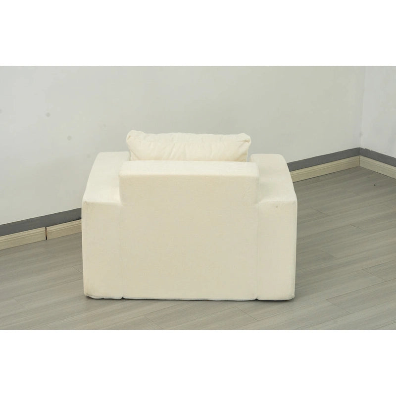 Fauteuil d'appoint moderne en mousse de 102 cm avec oreiller