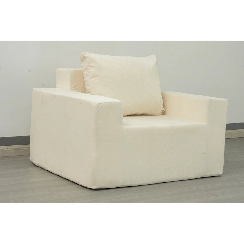 Fauteuil d'appoint moderne en mousse de 102 cm avec oreiller