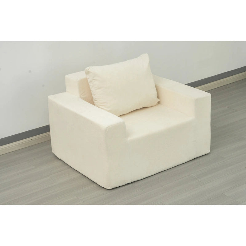 Fauteuil d'appoint moderne en mousse de 102 cm avec oreiller
