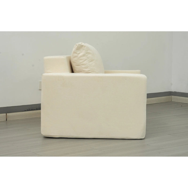 Fauteuil d'appoint moderne en mousse de 102 cm avec oreiller