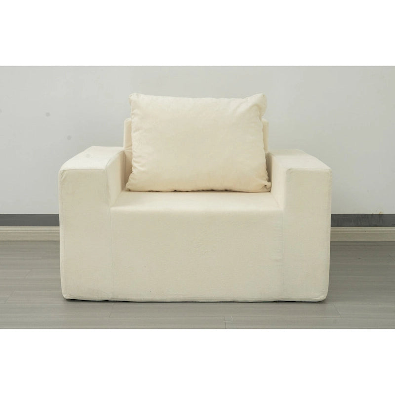 Fauteuil d'appoint moderne en mousse de 102 cm avec oreiller