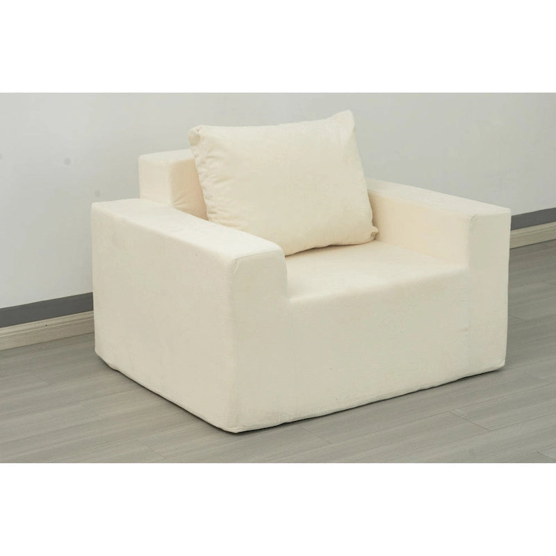 Fauteuil d'appoint moderne en mousse de 102 cm avec oreiller