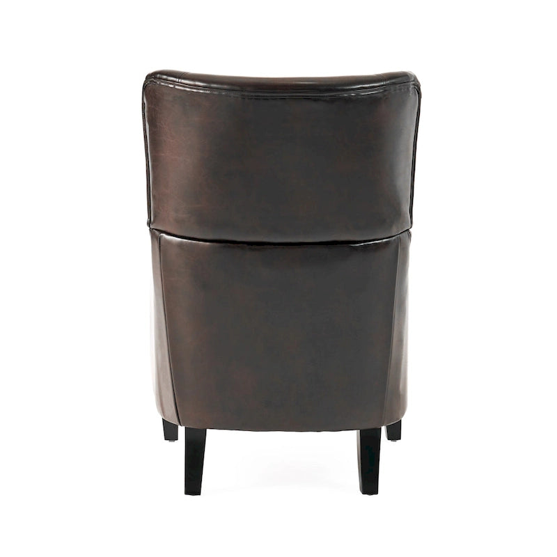 27 Fauteuil d'appoint à dossier haut avec dossier à oreilles et pieds en bouleau
