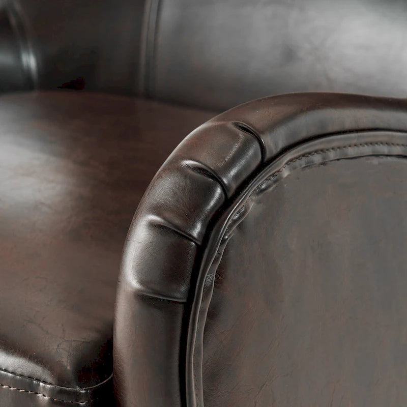 27 Fauteuil d'appoint à dossier haut avec dossier à oreilles et pieds en bouleau
