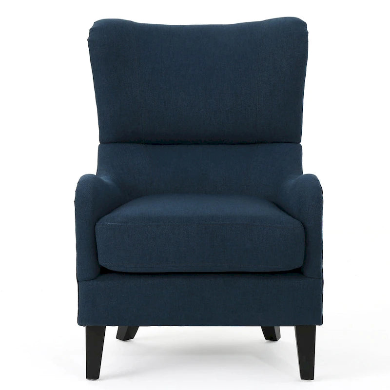 27 Fauteuil d'appoint à dossier haut avec dossier à oreilles et pieds en bouleau
