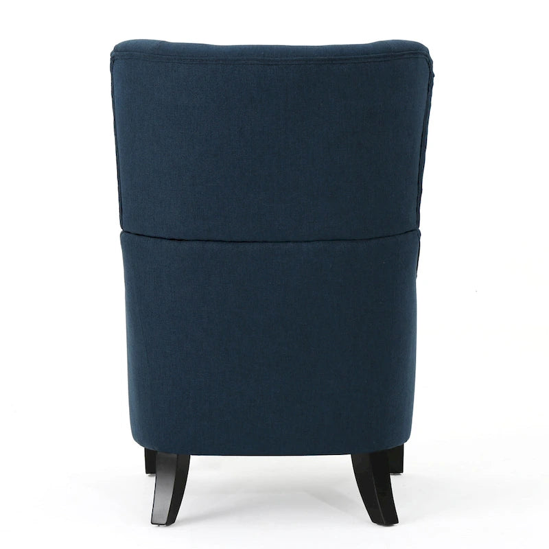 27 Fauteuil d'appoint à dossier haut avec dossier à oreilles et pieds en bouleau