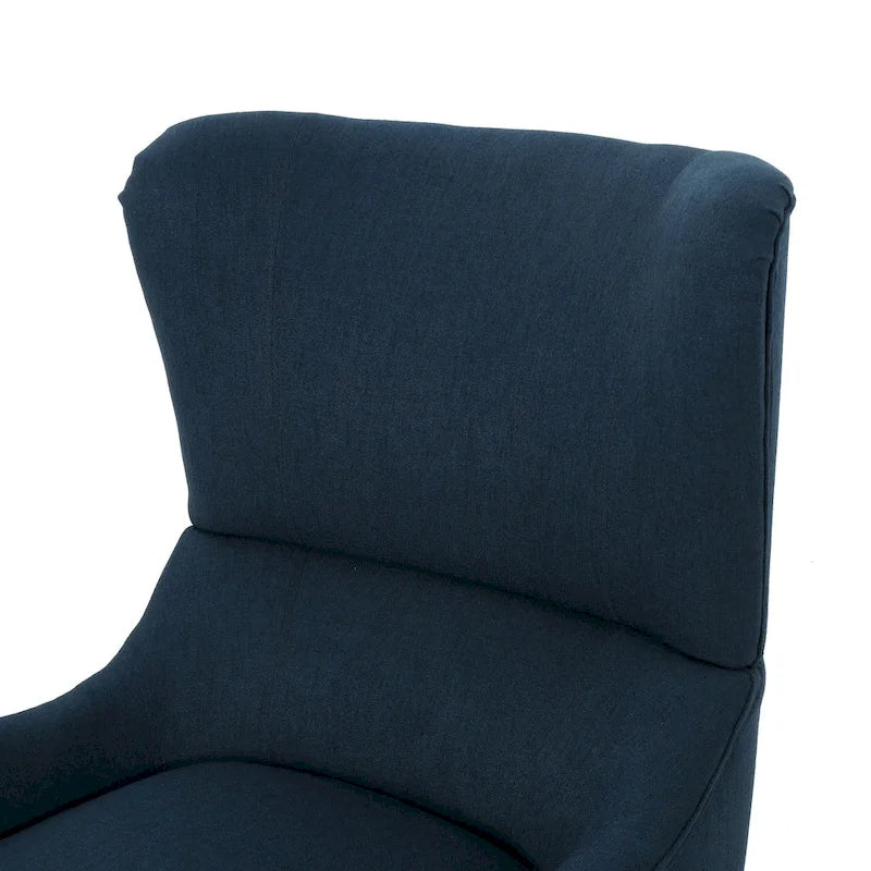 27 Fauteuil d'appoint à dossier haut avec dossier à oreilles et pieds en bouleau