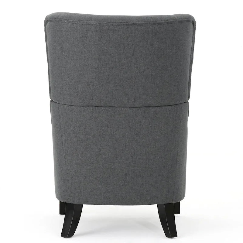 27 Fauteuil d'appoint à dossier haut avec dossier à oreilles et pieds en bouleau