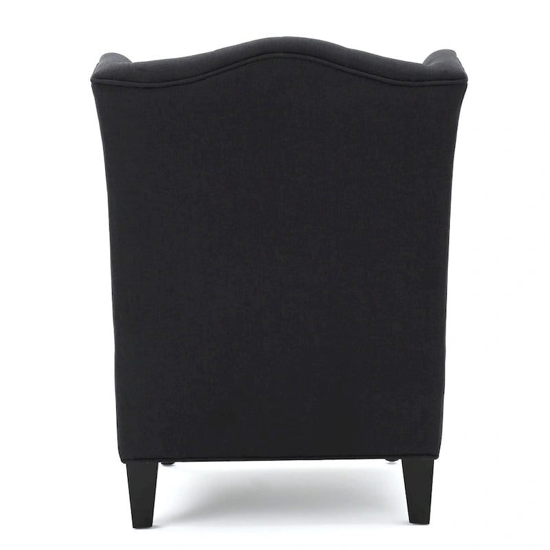 Fauteuil Club Capitonnage Boutonné Dossier Haut Rembourré Anthracite 27,5 po