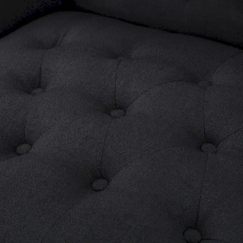 Fauteuil Club Capitonnage Boutonné Dossier Haut Rembourré Anthracite 27,5 po