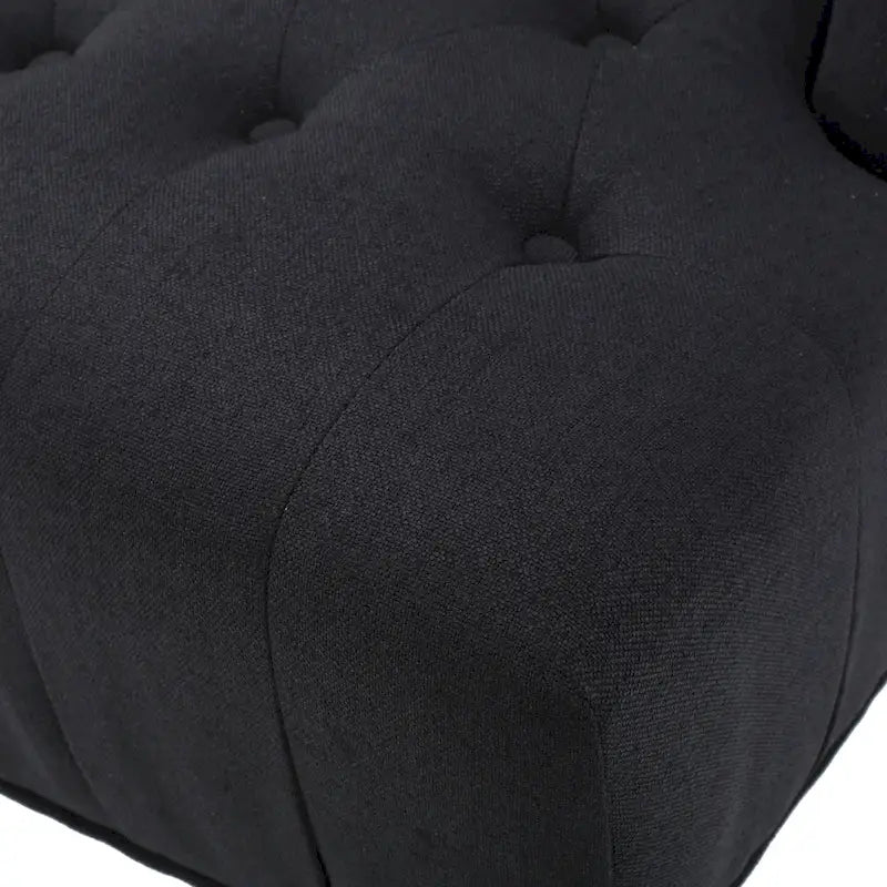 Fauteuil Club Capitonnage Boutonné Dossier Haut Rembourré Anthracite 27,5 po