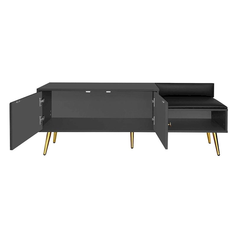 Banc à chaussures moderne avec rangement dissimulé et coussins rembourrés