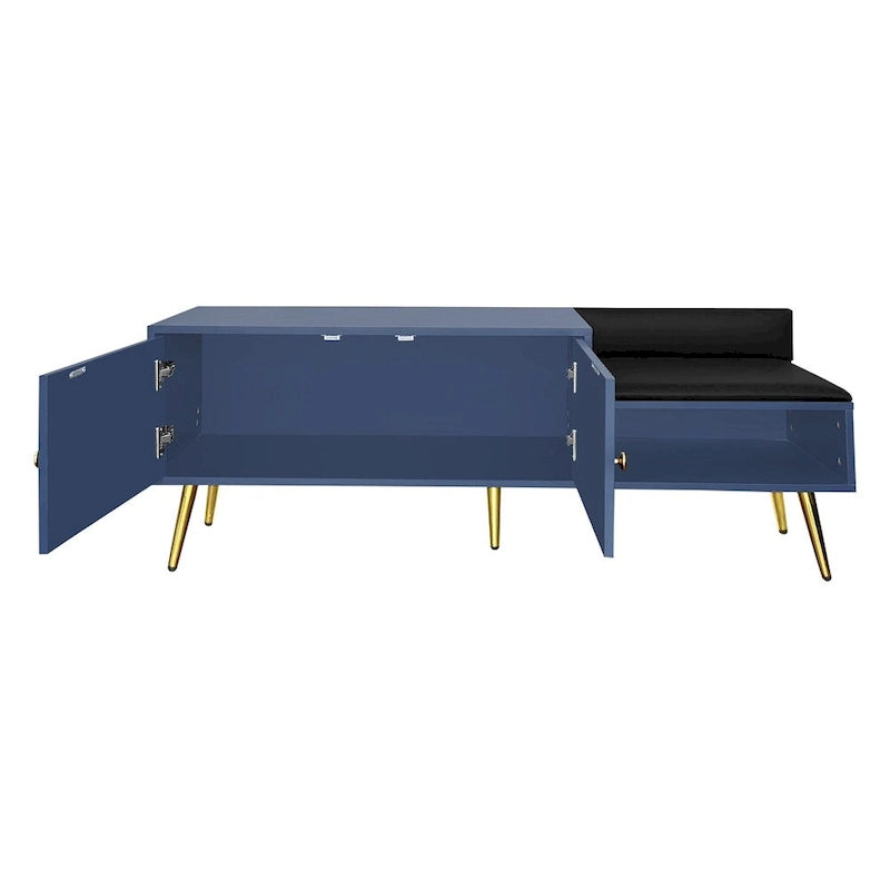 Banc à chaussures moderne avec rangement dissimulé et coussins rembourrés