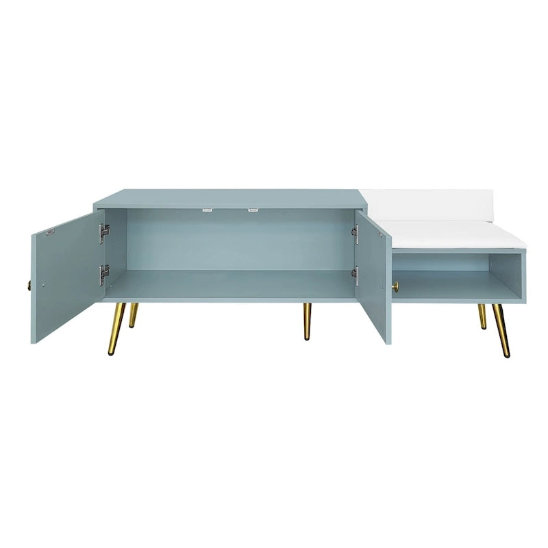 Banc à chaussures moderne avec rangement dissimulé et coussins rembourrés