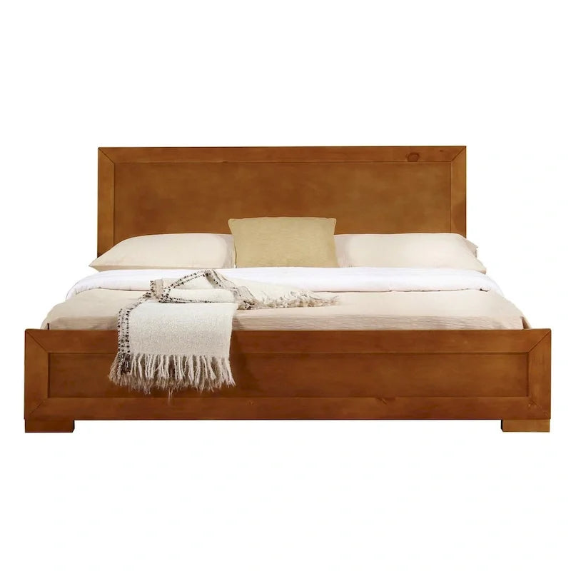Cadre de lit Queen en bois massif et manufacturé avec tête de lit