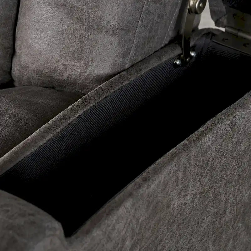 Fauteuil inclinable électrique standard de 84 cm de large avec rangement dans les accoudoirs et port USB, couleur ardoise