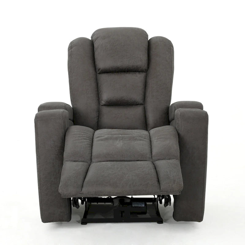 Fauteuil inclinable électrique standard de 84 cm de large avec rangement dans les accoudoirs et port USB, couleur ardoise