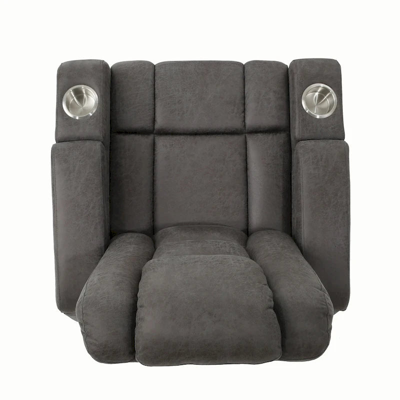 Fauteuil inclinable électrique standard de 84 cm de large avec rangement dans les accoudoirs et port USB, couleur ardoise