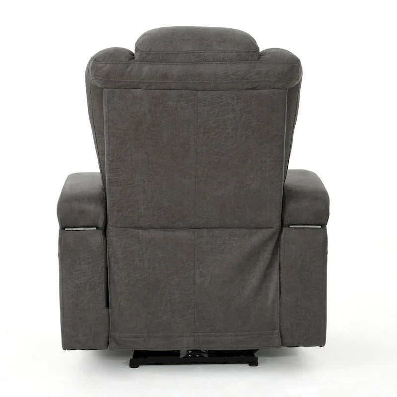 Fauteuil inclinable électrique standard de 84 cm de large avec rangement dans les accoudoirs et port USB, couleur ardoise