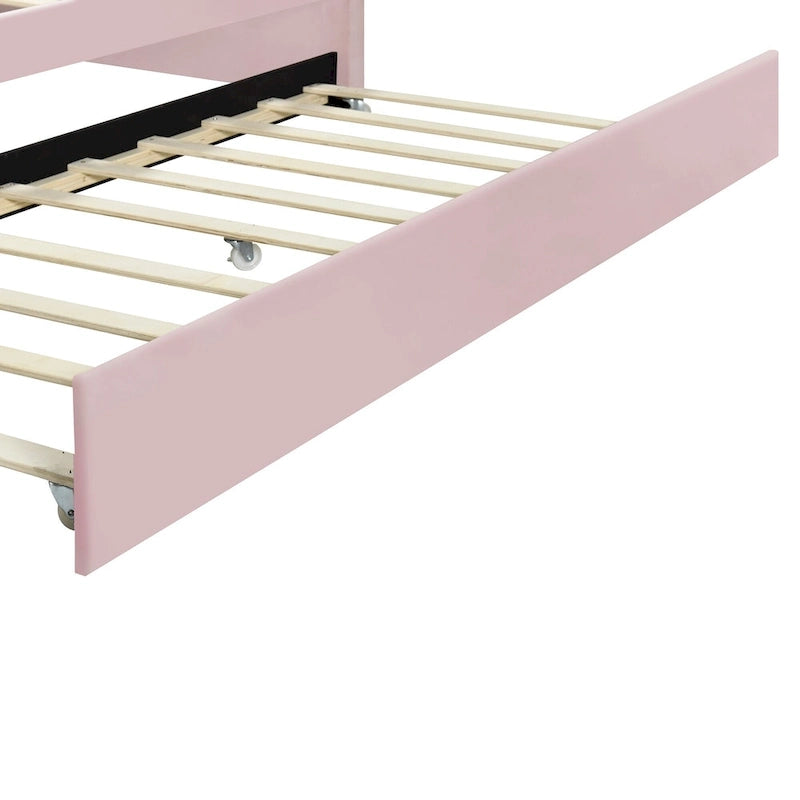 Lit de repos pleine grandeur avec cadre rembourré, canapé-lit avec dossier en forme de coquille et lit gigogne coulissant, canapé-lit en velours pour salon.