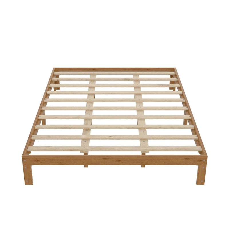 Lit plateforme queen en bois avec support à lattes