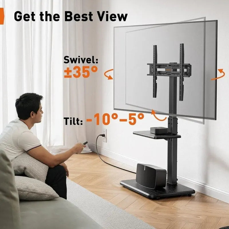 Meuble TV au sol avec prise de courant