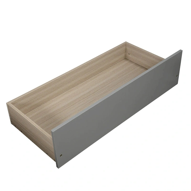 Lit plateforme simple avec deux tiroirs, Blanc
