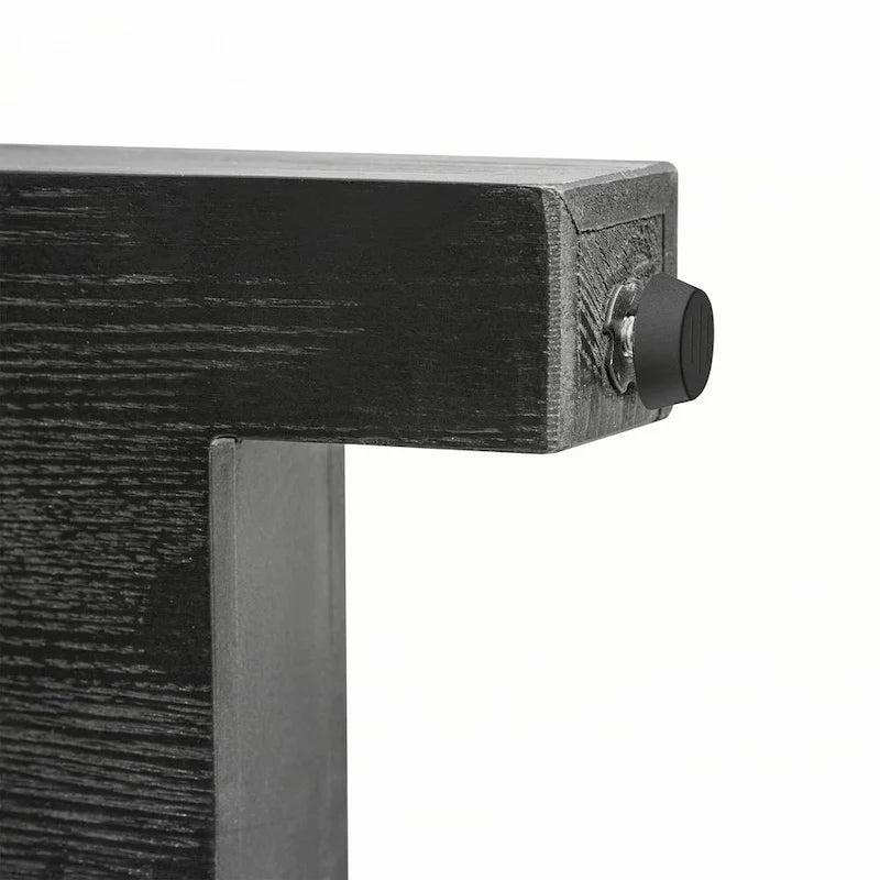 Console étroite avec accent en rotin (noir antique)