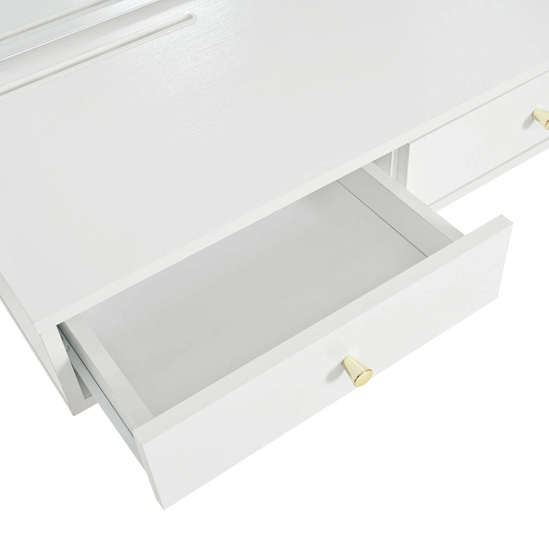Coiffeuse murale flottante avec miroir et éclairage 3 couleurs