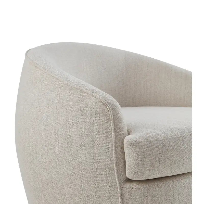 Fauteuil baril pivotant 360° en tissu performance avec coussins en mousse haute densité