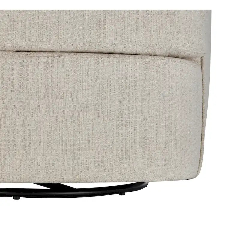 Fauteuil baril pivotant 360° en tissu performance avec coussins en mousse haute densité