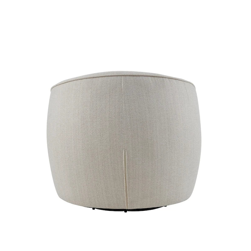 Fauteuil baril pivotant 360° en tissu performance avec coussins en mousse haute densité