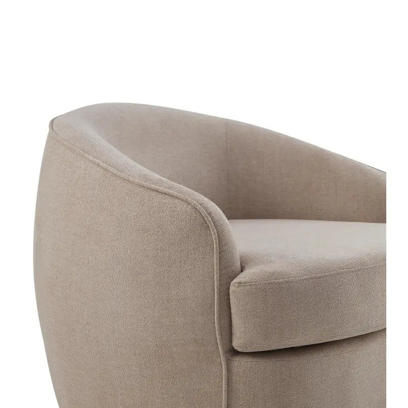 Fauteuil baril pivotant 360° en tissu performance avec coussins en mousse haute densité