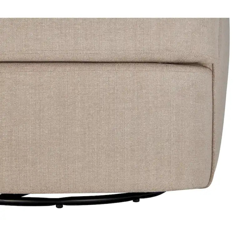 Fauteuil baril pivotant 360° en tissu performance avec coussins en mousse haute densité