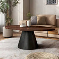 Table basse ovale moderne marron et noire