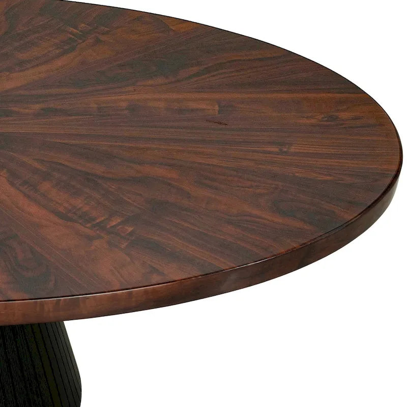 Table basse ovale moderne marron et noire