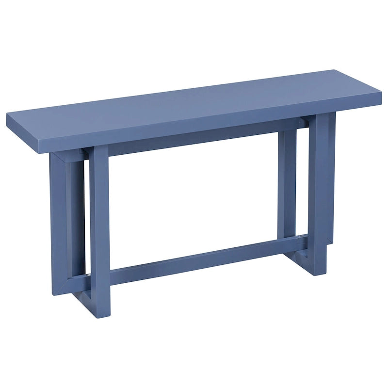 59.1 Table console moderne en bois massif avec piétement au design unique pour entrée ou salon