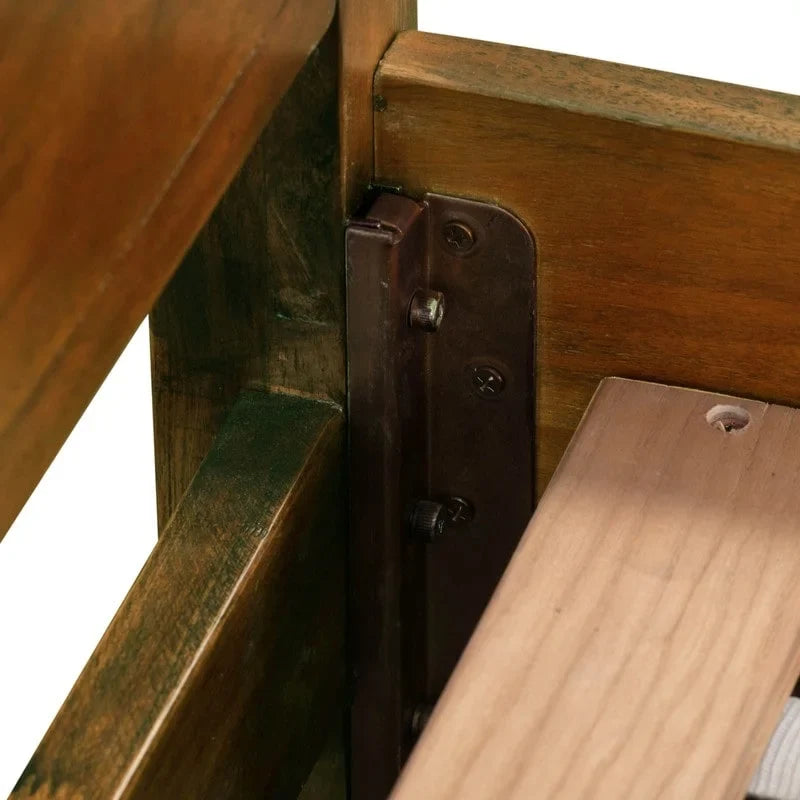 Lit en bois d'acacia au design linéaire, 4 finitions, Lit simple/double/grand lit/très grand lit