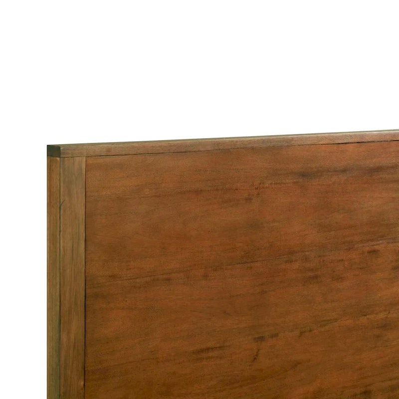 Lit en bois d'acacia au design linéaire, 4 finitions, Lit simple/double/grand lit/très grand lit