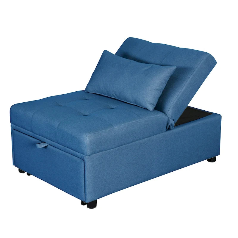 Fauteuil convertible 4-en-1 réglable en futon simple - 39,9 x 26,8