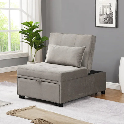 Fauteuil convertible 4-en-1 réglable en futon simple - 39,9 x 26,8