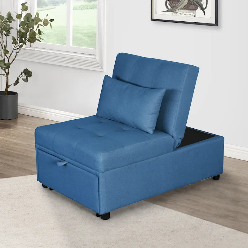 Fauteuil convertible 4-en-1 réglable en futon simple - 39,9 x 26,8