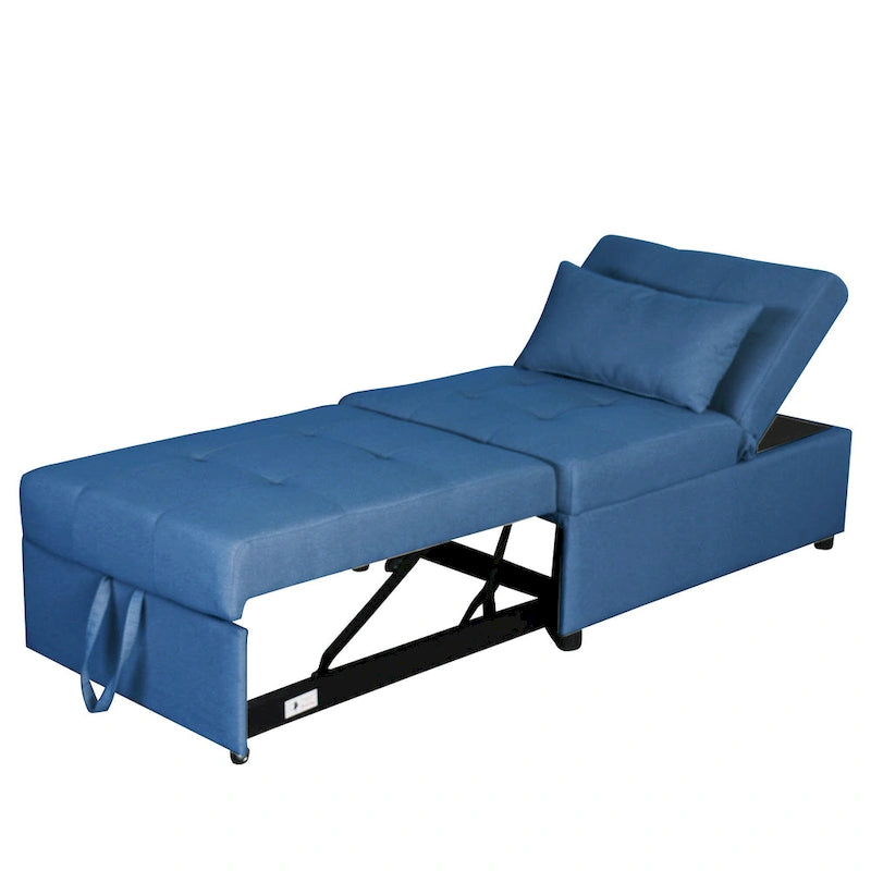 Fauteuil convertible 4-en-1 réglable en futon simple - 39,9 x 26,8