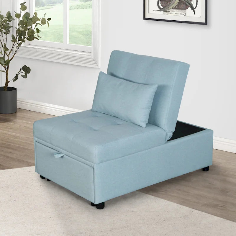 Fauteuil convertible 4-en-1 réglable en futon simple - 39,9 x 26,8
