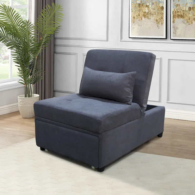Fauteuil convertible 4-en-1 réglable en futon simple - 39,9 x 26,8