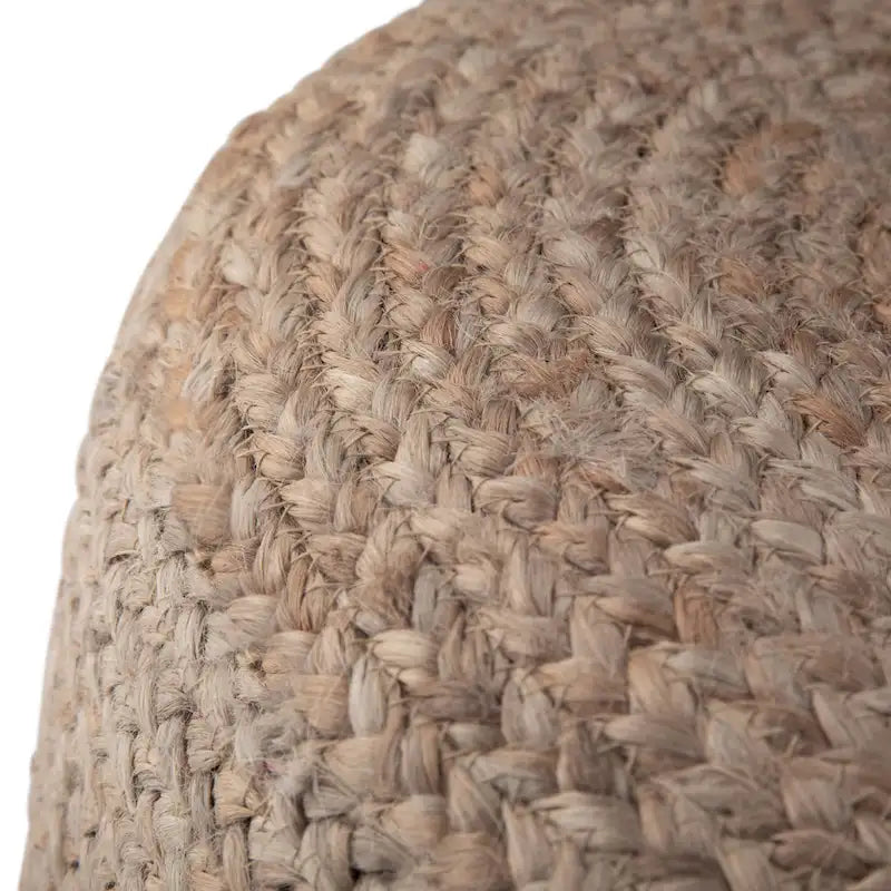 Pouf rond tressé en jute, 45 cm de diamètre