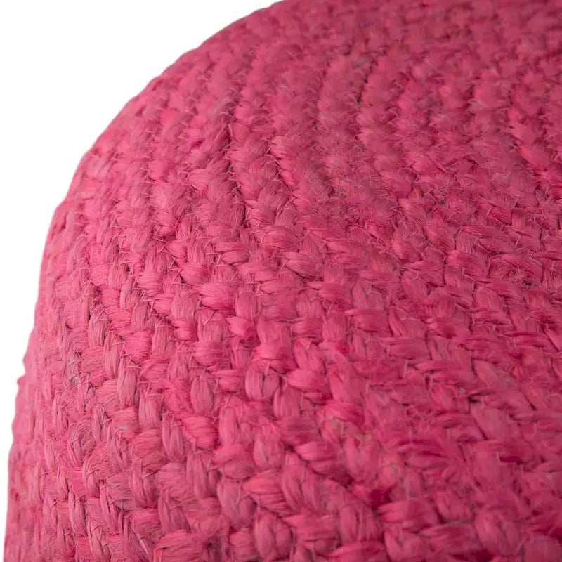 Pouf rond tressé en jute, 45 cm de diamètre